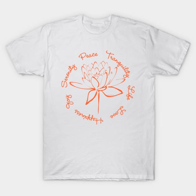 Orange Lotus Serenity T-Shirt by MakanaheleCreations